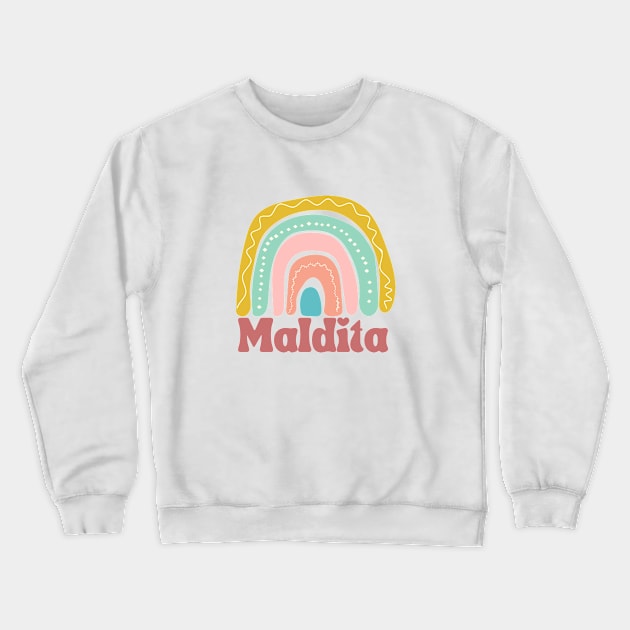 Philippines tagalog Filipina - Maldita cute rainbow Crewneck Sweatshirt by CatheBelan